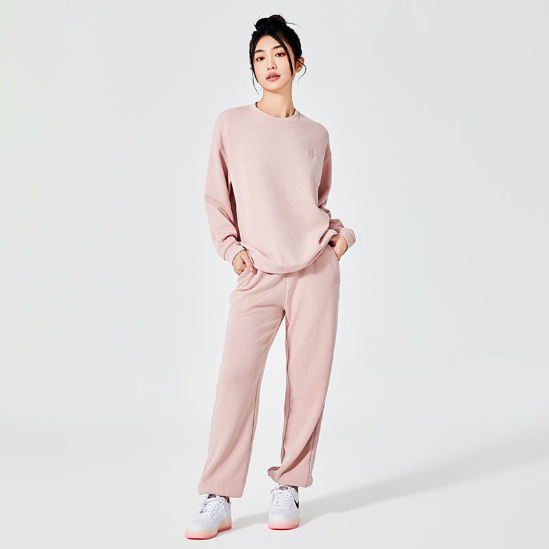 Pink Casual Round Neck Wanita Sweatshirts